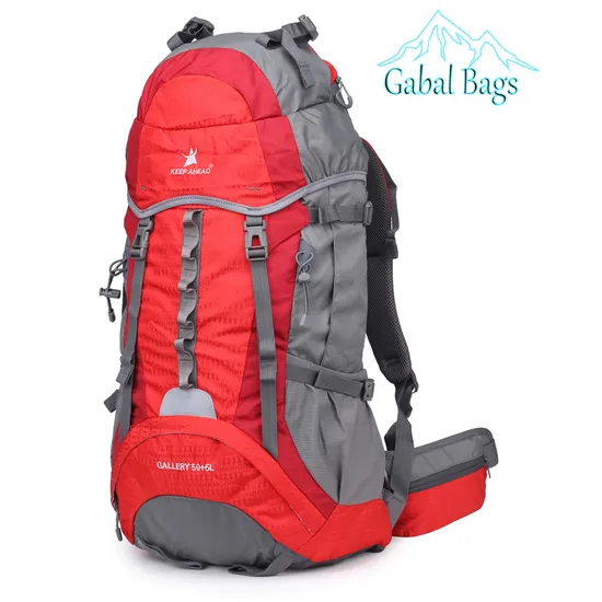 Mochila al aire libre de nylon 55L Fashion` para acampar yendo de excursión deportes de viaje